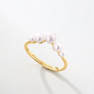 Pearl Curved Wedding Band Stacking Matching band